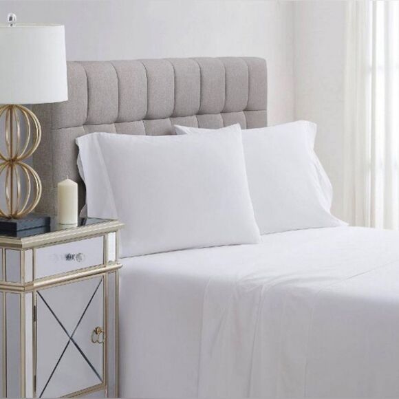 🩵NWT Charisma White Microfiber Full 4 Piece Sheet Set - Picture 2 of 9